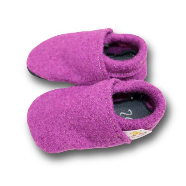 Walkloden-Puschen lilapink